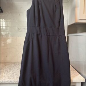 6-Elegant navy sleeveless sliming Dress pencil suit business preppy career